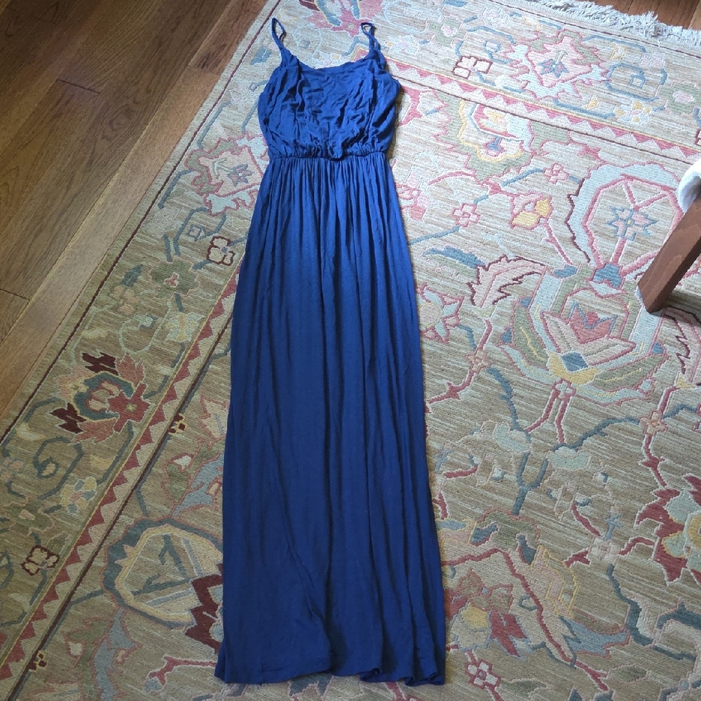 Lush Blue Spaghetti Strap Sundress Maxi